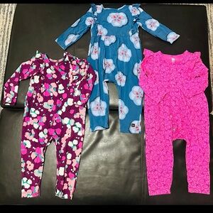 Tea Collection Kids Footies - Blue, Purple, Pink